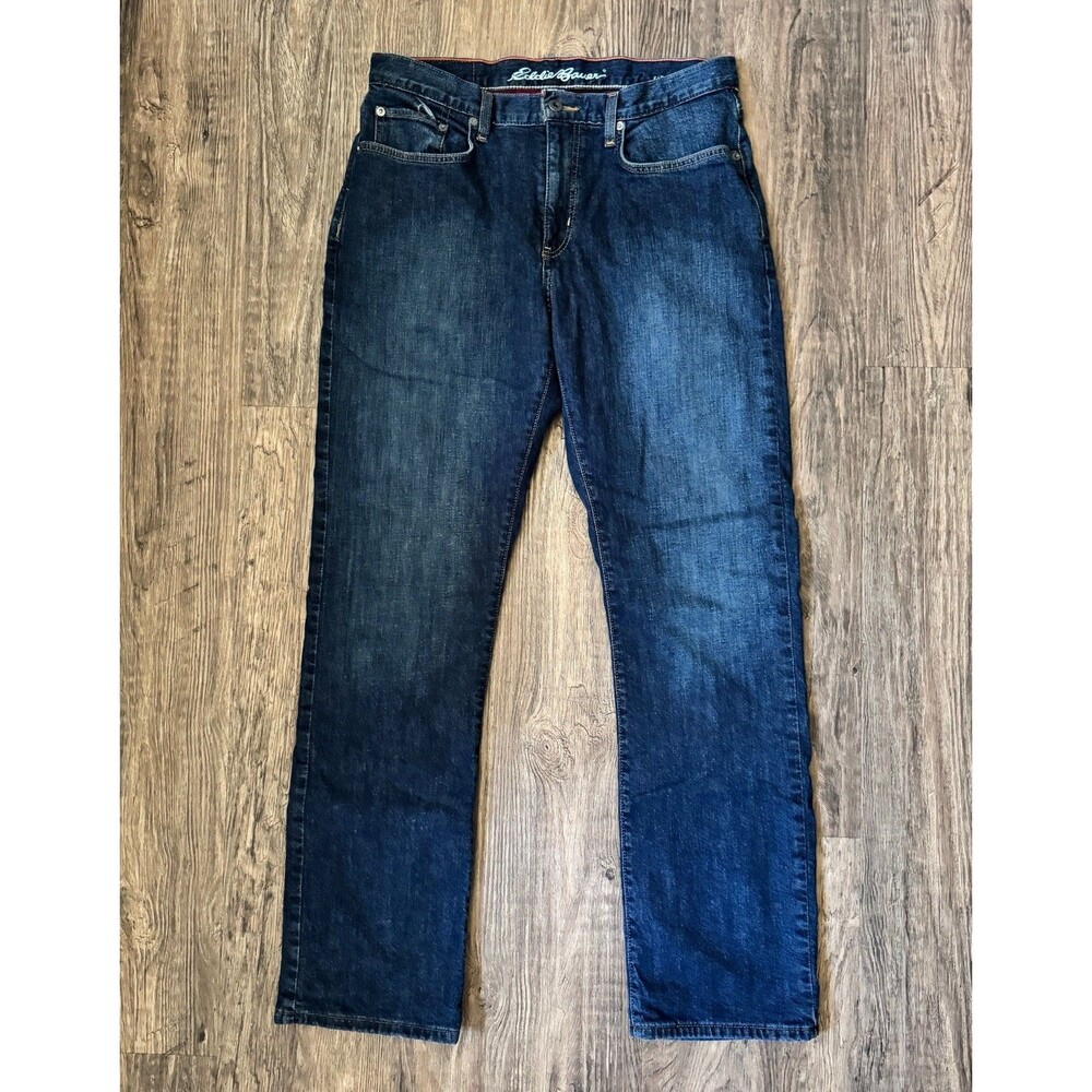 Eddie Bauer Jeans Men’s Size 33x32 Flannel Lined Denim Straight Fit
